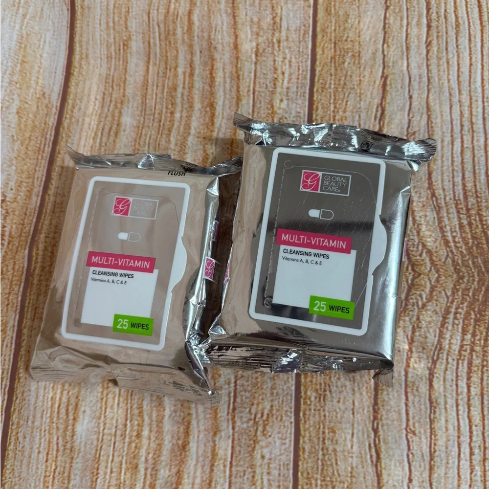 2- Global Beauty Care MULTI-VITAMIN Cleansing Wipes Vitamin A, B, C &‎ E